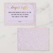 Gouden confetti, script lavendel luierspel kaarten (Voorkant / Achterkant)