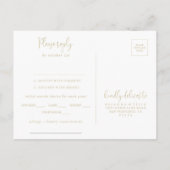 Gouden Confetti Script Menu Keuze RSVP Postkaart (Achterkant)