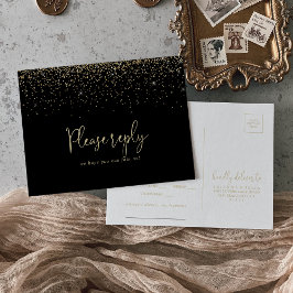 Gouden Confetti Script Menu Keuze RSVP Postkaart