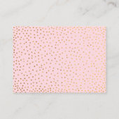 Gouden Confetti & Script op Roze Luier Raffle Kaar Informatiekaartje (Achterkant)