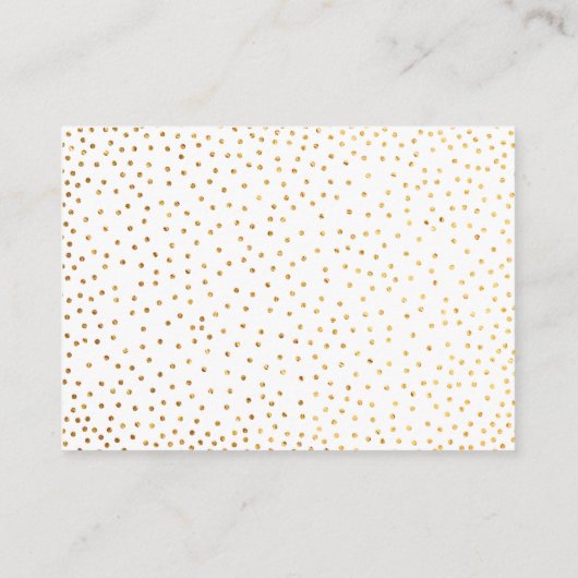 Gouden Confetti, Script op Witte Luier Raffle Kaar Informatiekaartje (Achterkant)