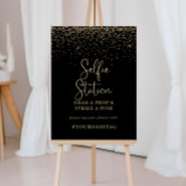 Gouden Confetti Script Selfie Station Bord Poster
