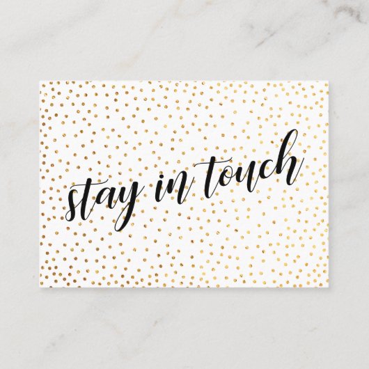 Gouden Confetti & Script We hebben Handout Kaart v Visitekaartje (Achterkant)