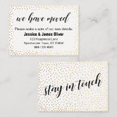 Gouden Confetti & Script We hebben Handout Kaart v Visitekaartje (Voorkant / Achterkant)