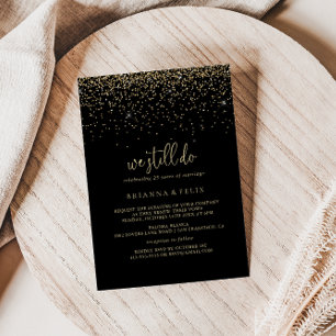 Gouden Confetti Script We Still Do Hernieuwing van Kaart