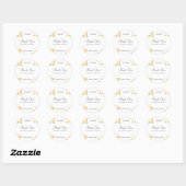 Gouden Confetti Sjabloon Bedankt Script Elegant Ronde Sticker (Vel)