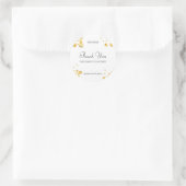 Gouden Confetti Sjabloon dank u script Elegant Ronde Sticker (Tas)