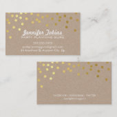GOUDEN CONFETTI SPOT patroon modern vet wit kraft Visitekaartje (Voorkant / Achterkant)