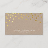GOUDEN CONFETTI SPOT patroon modern vet wit kraft Visitekaartje (Achterkant)