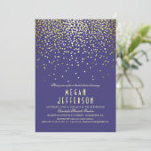 Gouden Confetti - Starry Lights Navy Vrijgezellenf Kaart (Staand voorkant)