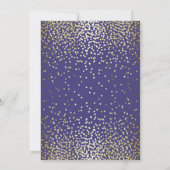Gouden Confetti - Starry Lights Navy Vrijgezellenf Kaart (Achterkant)