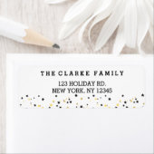 Gouden Confetti Sterren | Etiket retouradres (Insitu)
