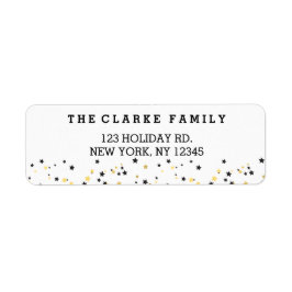 Gouden Confetti Sterren | Etiket retouradres