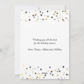 Gouden Confetti Sterren | Kerst Foto Kaart (Achterkant)