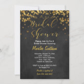 Gouden Confetti Sterren Krijtbord Vrijgezellenfees Kaart (Voorkant)