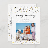 Gouden Confetti sterren | Vakantiefoto Briefkaart (Voorkant / Achterkant)