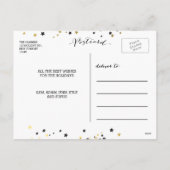 Gouden Confetti sterren | Vakantiefoto Briefkaart (Achterkant)