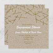 Gouden Confetti Sticks Rustieke Kraft Celebration Kaart (Voorkant / Achterkant)