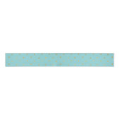 Gouden Confetti Stippen Aqua Mint Grosgrain Lint (Voorkant)