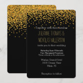 Gouden Confetti Stippen bruiloft Kaart (Voorkant / Achterkant)