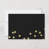 Gouden Confetti Stippen bruiloft reactie RSVP Kaartje (Achterkant)