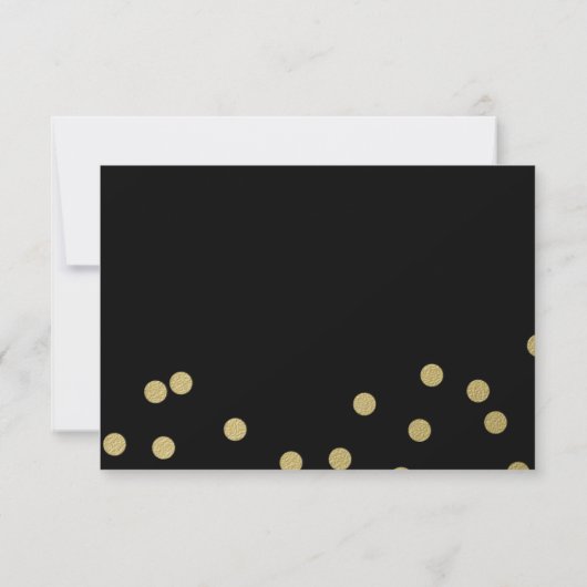 Gouden Confetti Stippen bruiloft reactie RSVP Kaartje (Achterkant)