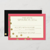 Gouden Confetti Stippen bruiloft reactie RSVP Kaartje (Voorkant / Achterkant)