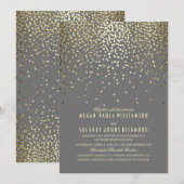 Gouden Confetti Stippen Elegant en Vintage bruilof Kaart (Voorkant / Achterkant)