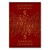 Gouden Confetti Stippen en Maroon Rood - Place Car Kaart (Voorkant)