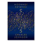 Gouden Confetti Stippen en Navy Blue - Place Cards Kaart (Voorkant)