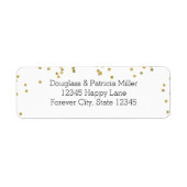 Gouden Confetti Stippen Etiket (Voorkant)