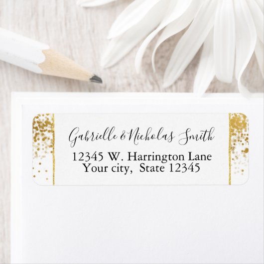 Gouden Confetti Stippen Etiket (Insitu)