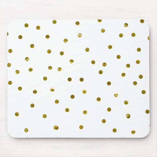 Gouden Confetti Stippen Faux Folie Modern Chic Een Muismat (Voorkant)