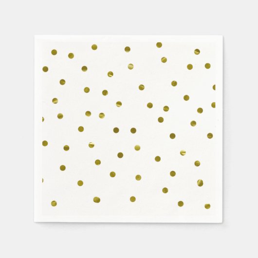 Gouden Confetti Stippen Faux Folie Modern Chic Een Servet (Voorkant)