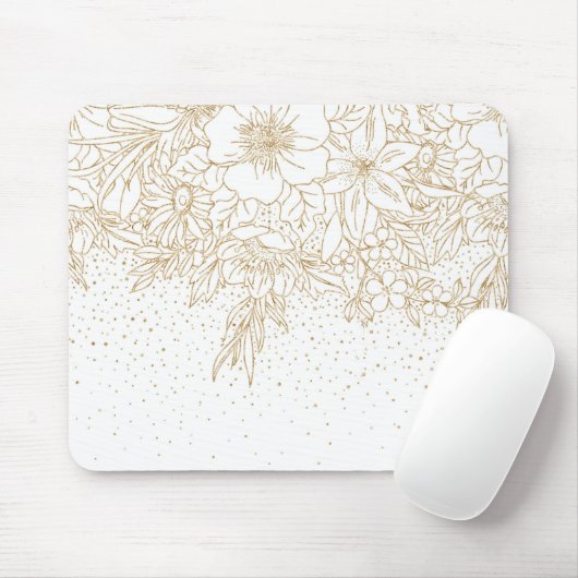  gouden Confetti stippen floraal Muismat (Met muis)