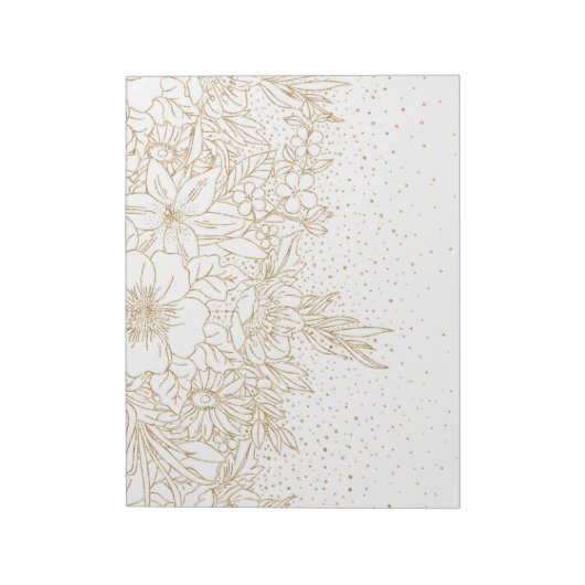 gouden Confetti stippen floraal Notitieblok (Linkerzijde)