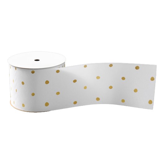 Gouden Confetti Stippen Grosgrain Lint (Spoel)