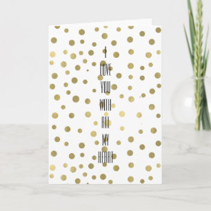 Gouden Confetti Stippen Liefde Kaart