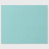 Gouden Confetti Stippen Mint Cadeaupapier (Vlak)