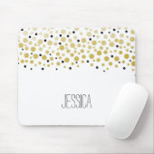 Gouden Confetti Stippen Muismat (Met muis)