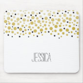 Gouden Confetti Stippen Muismat (Voorkant)