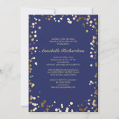Gouden Confetti Stippen Navy Elegant Foto Afstuder Kaart (Achterkant)