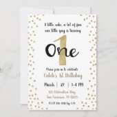 Gouden Confetti Stippen nummer 1 een 1e verjaardag Kaart (Voorkant)