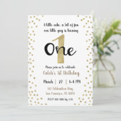 Gouden Confetti Stippen nummer 1 een 1e verjaardag Kaart (Staand voorkant)