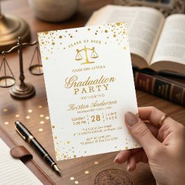 Gouden confetti stippen rechtenstudie afstudeerfee kaart