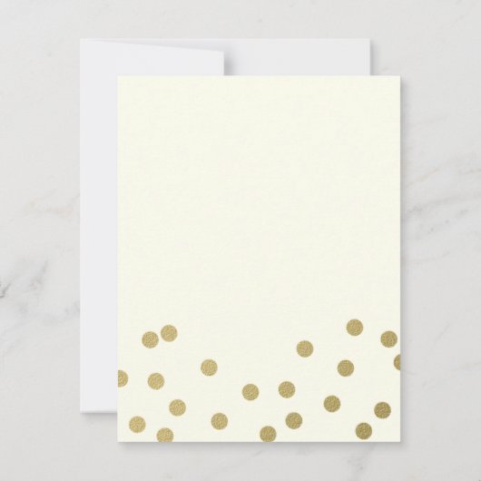 Gouden Confetti Stippen repetitie diner Kaart (Achterkant)