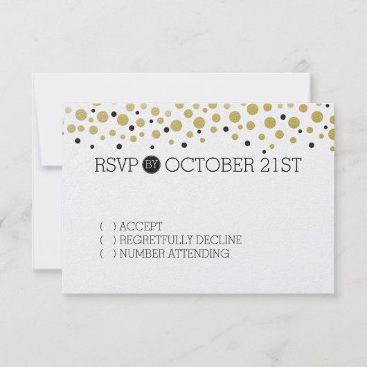 Gouden Confetti Stippen RSVP (Voorkant)