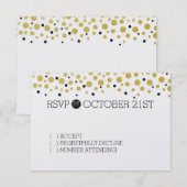 Gouden Confetti Stippen RSVP (Voorkant / Achterkant)