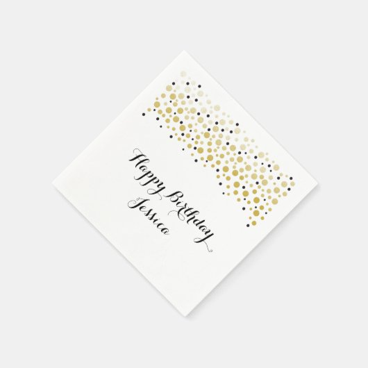 Gouden Confetti Stippen Servetten (Hoek)