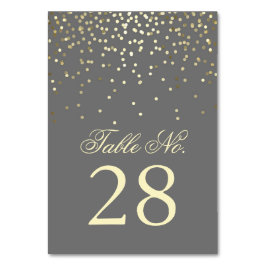 Gouden Confetti Stippen Trouwtafel Nummer Kaart